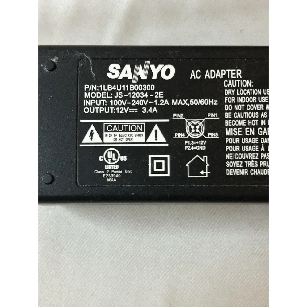 OEM Sanyo Adapter P/N 1LB4U11B00300 AC Power Charger 1.2A - Tested